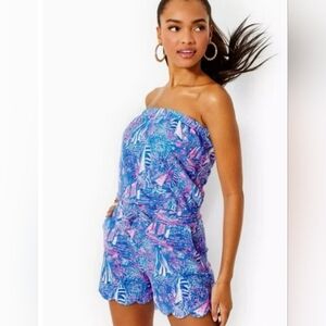 NWT Lilly Pulitzer Jace Romper Boca Blue Its a Sailabration ⛵️⛵️